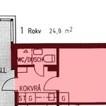 Rent 1 rooms apartment of 24 m² in Vilhelmina