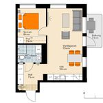 Rent 2 rooms apartment of 48 m² in Västerås