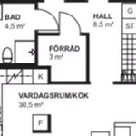 Hyr ett 3-rums lägenhet på 71 m² i Hjärup